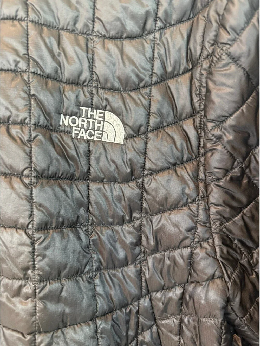 The North Face Men's L Black Quilted Jacket with Minor Damage